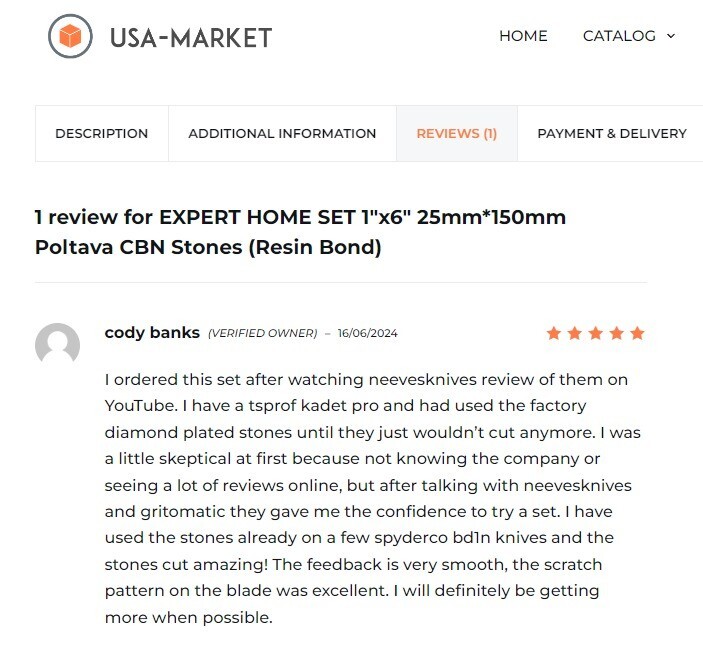 From Father of TsProf / Kadet / Blitz / Hapstone Sharpener