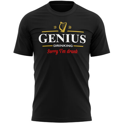 Lustiges T-Shirt Genius Drinking Sorry I'm Drunk St. Patricks Day Paddy's Geschenk Ausweis...