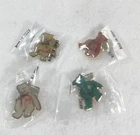 Ty Beanie Bears Enamel Lot Of 4 Vintage Tack Pin International US Great Britain