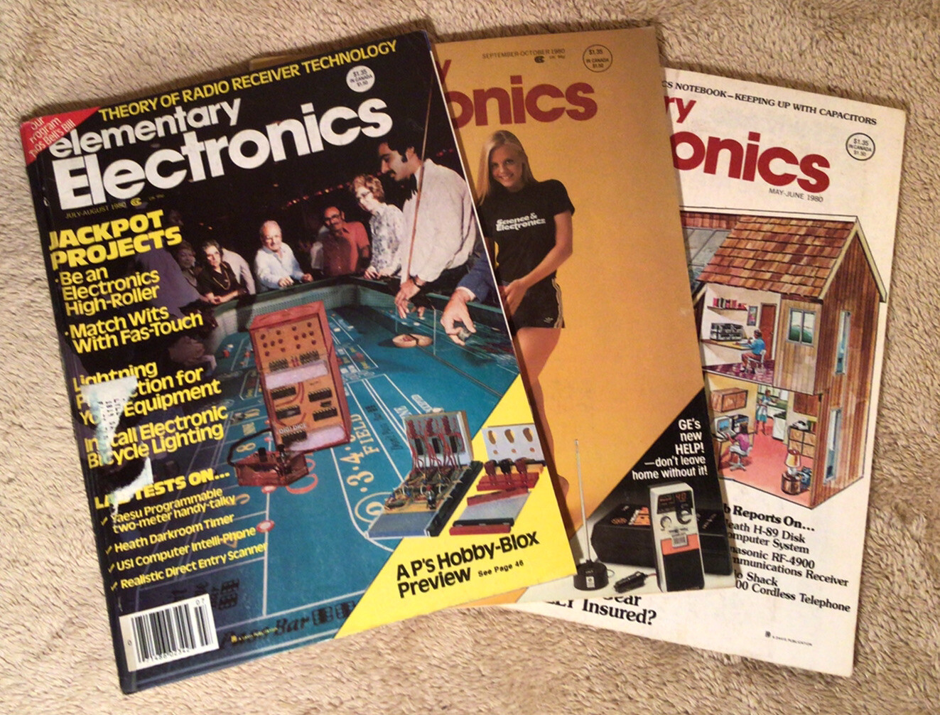 Vintage 1980 ELEMENTARY ELECTRONICS Magazine Lot of 3 Issues Nice