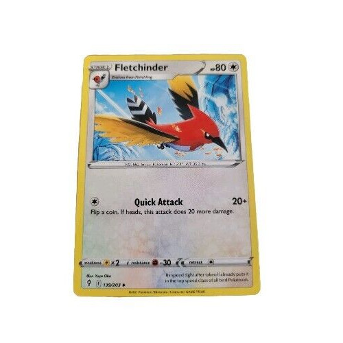 Fletchinder Uncommon 139/203 SWSH07 Evolving Skies Pokemon Trading Card (F1