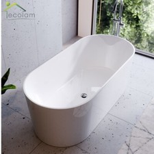 Badewanne freistehende Wanne 160x74 Standbadewanne Mineralguss Click-Clack weiß