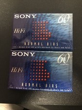 2 Sony Hi Fi Normal Bias Type I Audio Cassette - 60 Min LP 90 C-60HFB SEALED