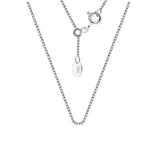 Real Solid 925 Sterling Silver Necklace 1.0mm Box Chain Thin Adjustable 40-60cm