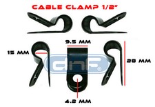 500 PACK 1/2" BLACK NYLON R-TYPE CABLE CLAMP UV WEATHER RESISTANT - SHIPS TODAY
