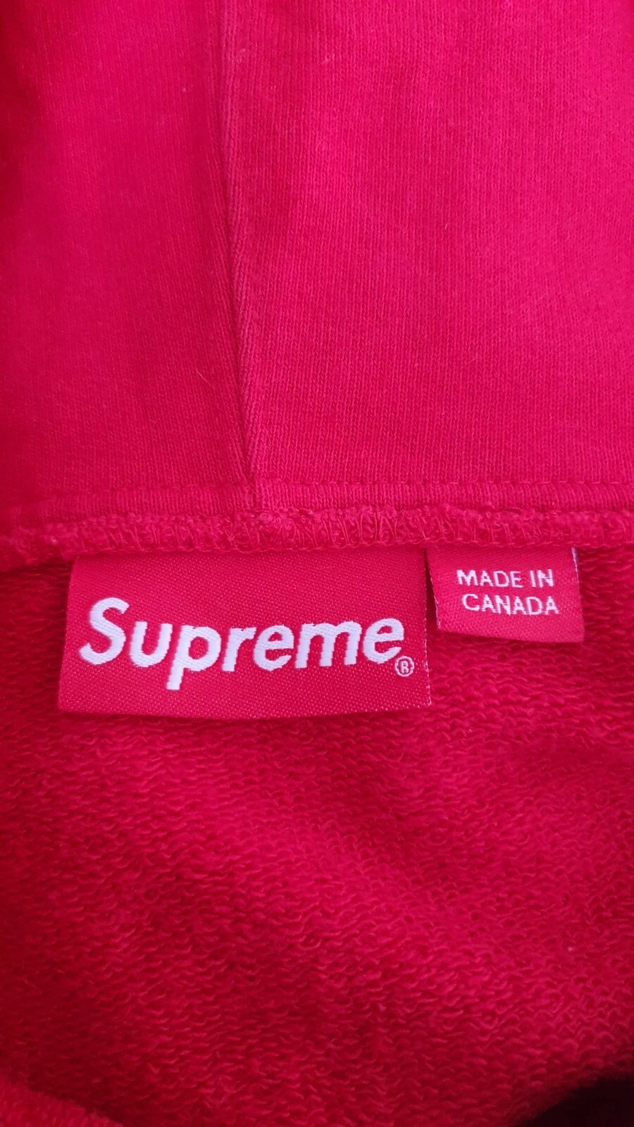 Felpa con cappuccio SS17 Supreme Small Box logo zip rossa L grande tono
