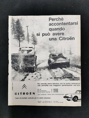 Citroen DS 1962 original vintage italian ad magazine page CITROEN DS CITROEN ID