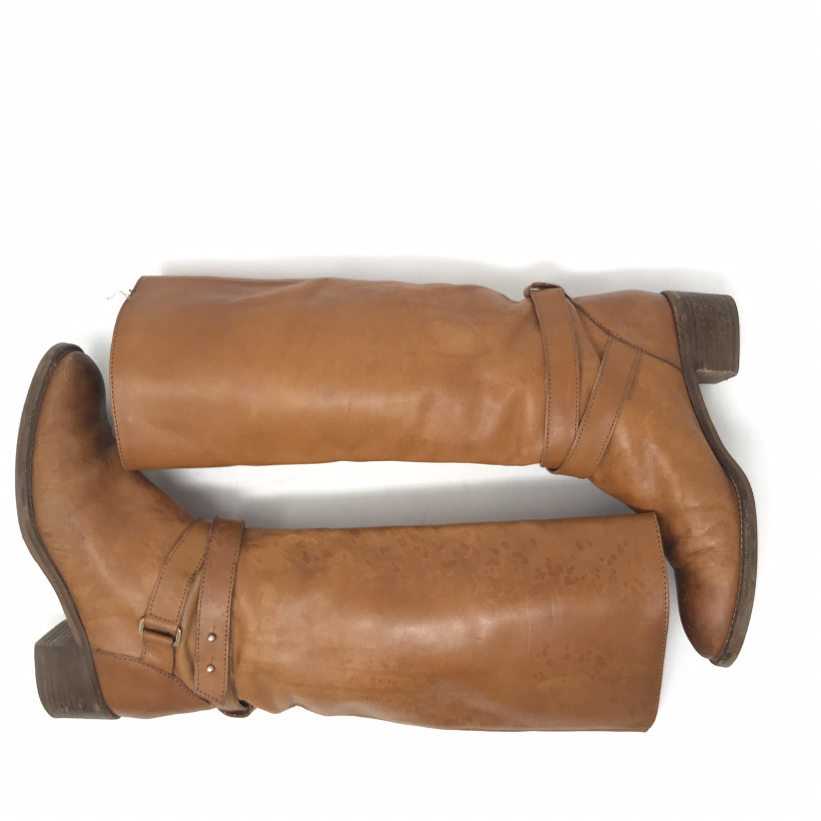 J Crew Boots Size 7.5 Womens Parker Cognac Distress Vachetta Leather