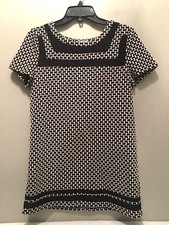 Anthropologie Postmark Tunic Dress Short Sleeve Women Small Black White Textured