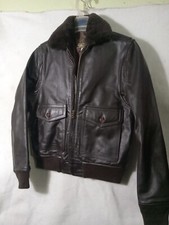 Vtg SAN DIEGO LEATHER Bomber G-1 Flight Jacket Brown MADE IN THE USA Sz 38 1989