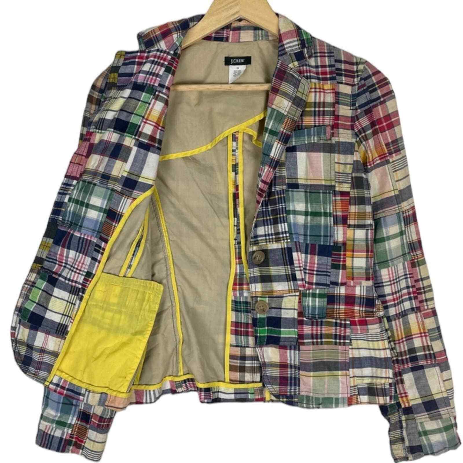 J.Crew Patchwork Spring Blazer Coat Jacket Multic… - image 4
