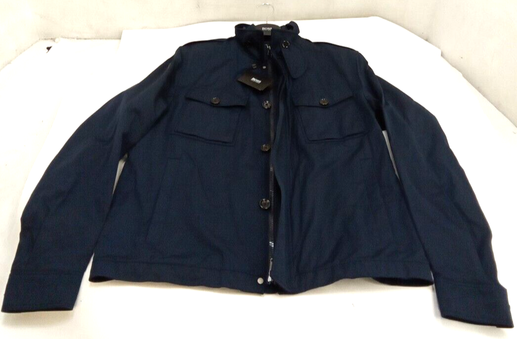 Hugo Boss Mens 50372981 Cletus Navy Blue Nylon Zip/Button Jacket