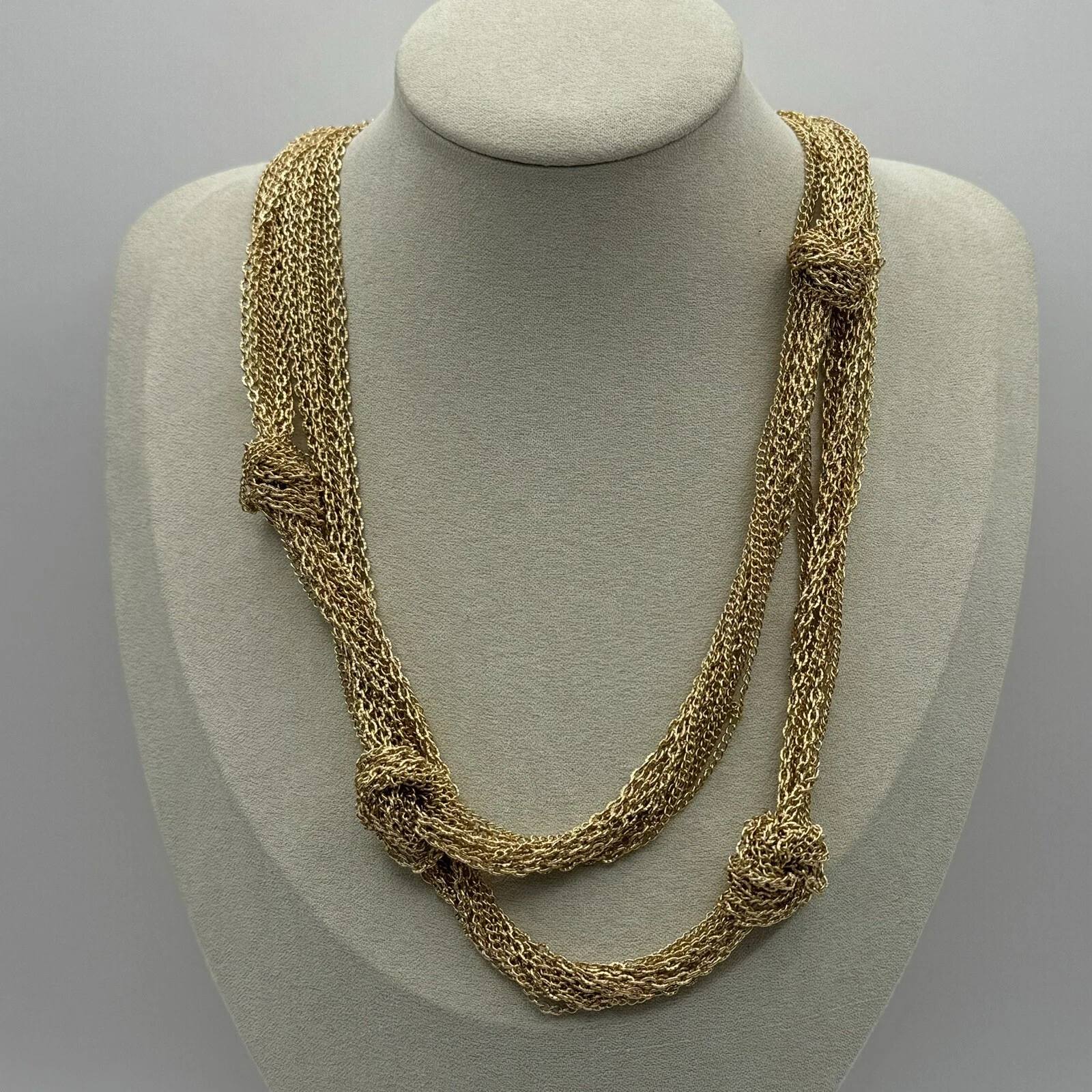 VETEMENTS Collana Erica Lyons stazione annodata pendenti tono oro catene stratificate