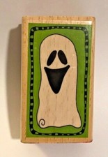Happy Ghost Rubber Stamp for Halloween, Trick or Treat