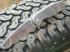 Small Silver Fast Open Spring Assisted Pocket Knife All Metal EDC. 3.5 oz.   