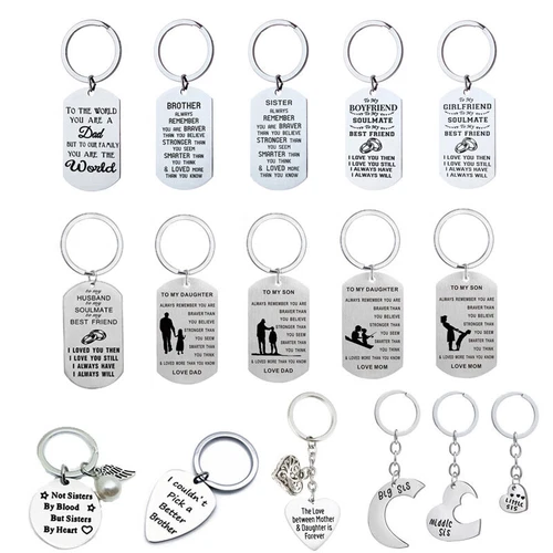 Personalised Gifts For Her Him Mom Auntie Sister Brother Dad Son Keyring Present