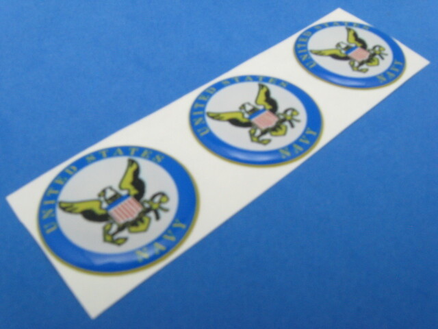 U.S. NAVY LOGO DOMED DECAL EMBLEM STICKER SET OF THREE M-#226