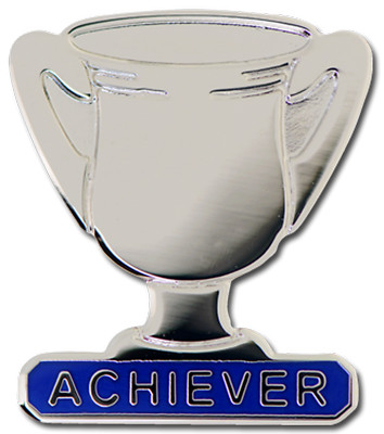 Silber Achiever blau Trophäe Pin Anstecker für Schulen