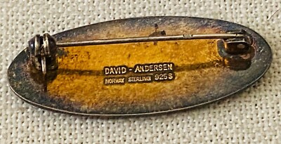 DAVID ANDERSEN NORWAY STERLING 925Sブローチ Vintage DAVID ANDERSEN Sterling 925S Norway Black Enamel Daisy
