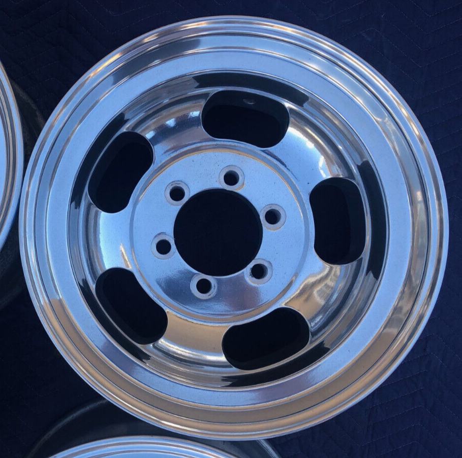 (4) 16.5 Vintage Slot Mag Polsihed Wheels 16.5x9.75 Rims Western ...