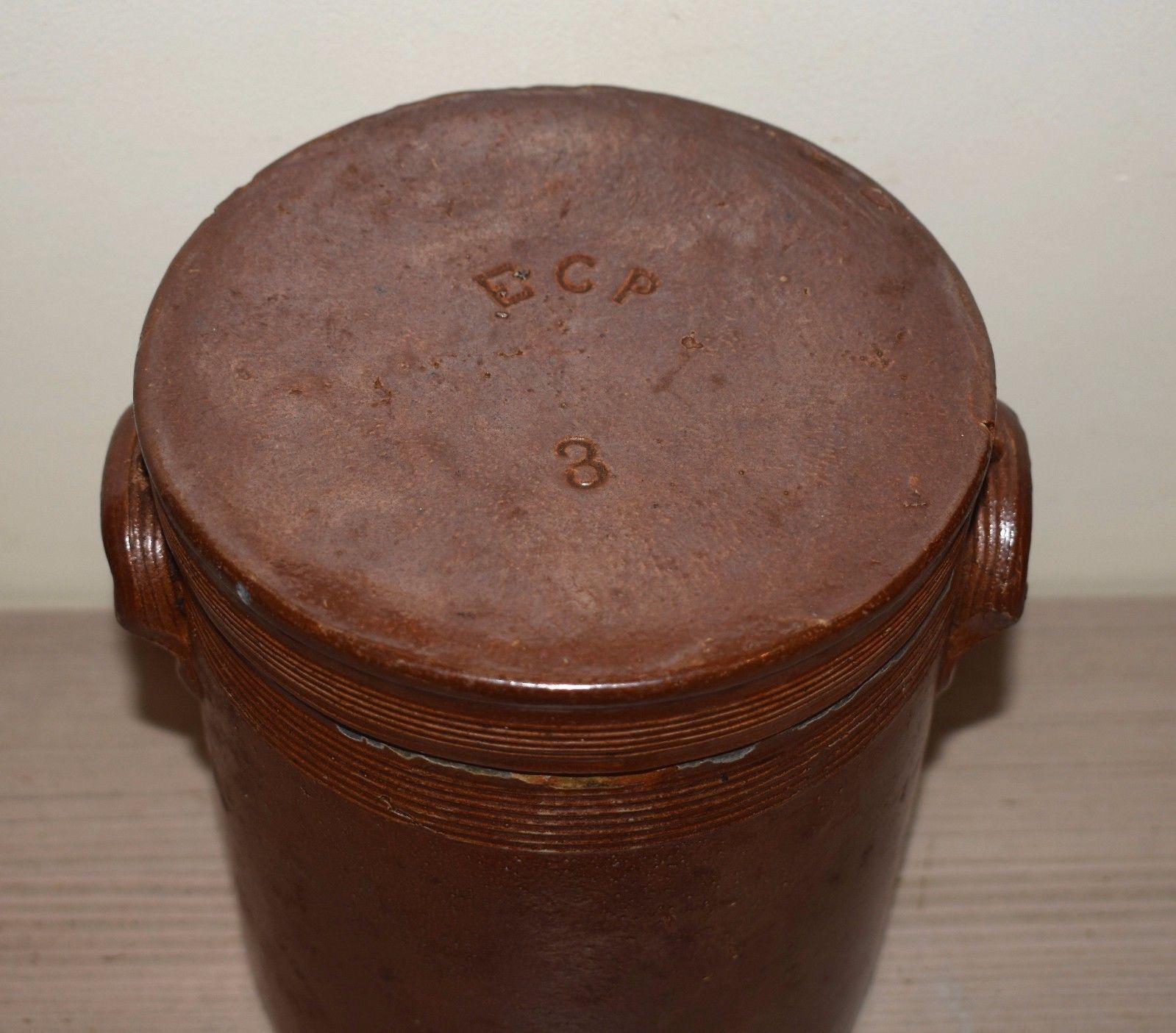 Ancien pot à graisse pot saloir pot a confits en terre cuite vernissée - Pots, terrines