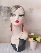 Fiberglass Female Vintage Artistic Style Paint Face Mannequin Head Display Jewel