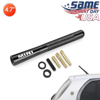 Mini Carbon Fiber Antenna BLACK Aluminum Stubby 4.7'' Inch For Mini Cooper - USA