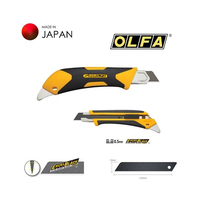 Japanisches Cuttermesser Olfa L5-AL mit 18mm Klinge, Profi Cutter für Heimwerker