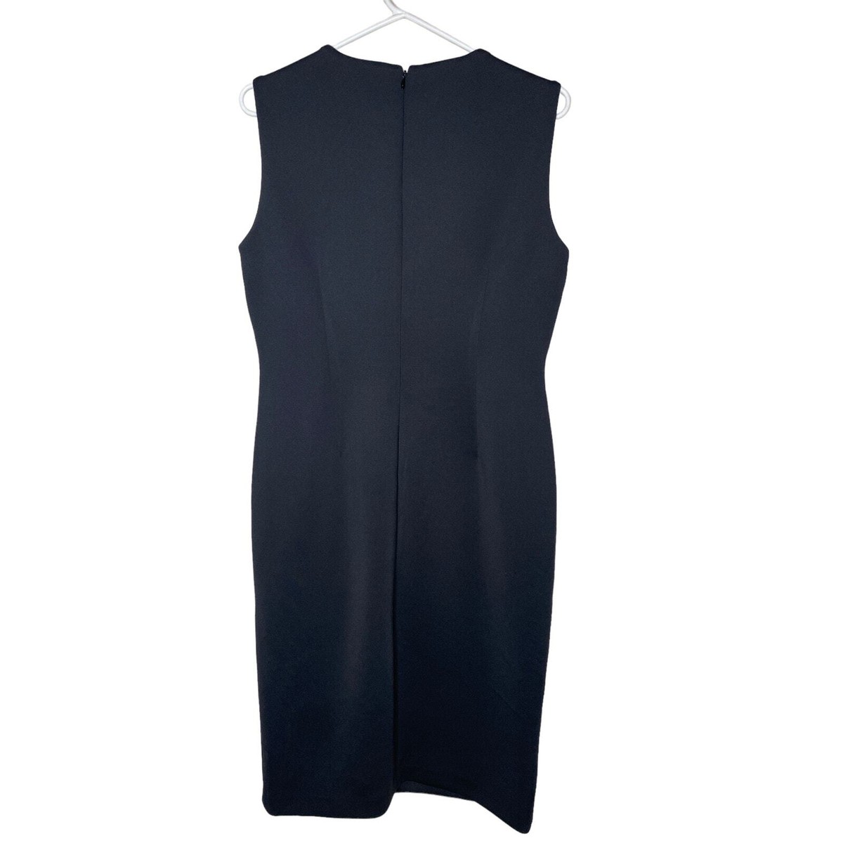 Calvin Klein Black Sheath Dress Size 10 with gold zipper embellishment Calvin Klein Black Sheath Dress Size 10 with gold zipper embellishment