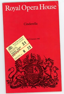 Cinderella Royal Opera House Royal Ballet Programm & Ticket 1985 #38 Vintage