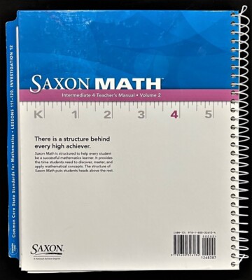 SAXON MATH - TEACHER'S MANUAL - Intermediate 4 (Vol 2) - By
