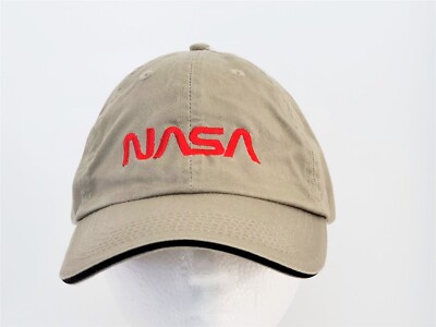 NASA Tan Ball Cap Hat Embroidered Adjustable