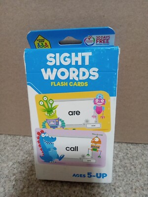 Sight Words Flash Cards School Zone Learn to Read, Reading Activities Basics NEW