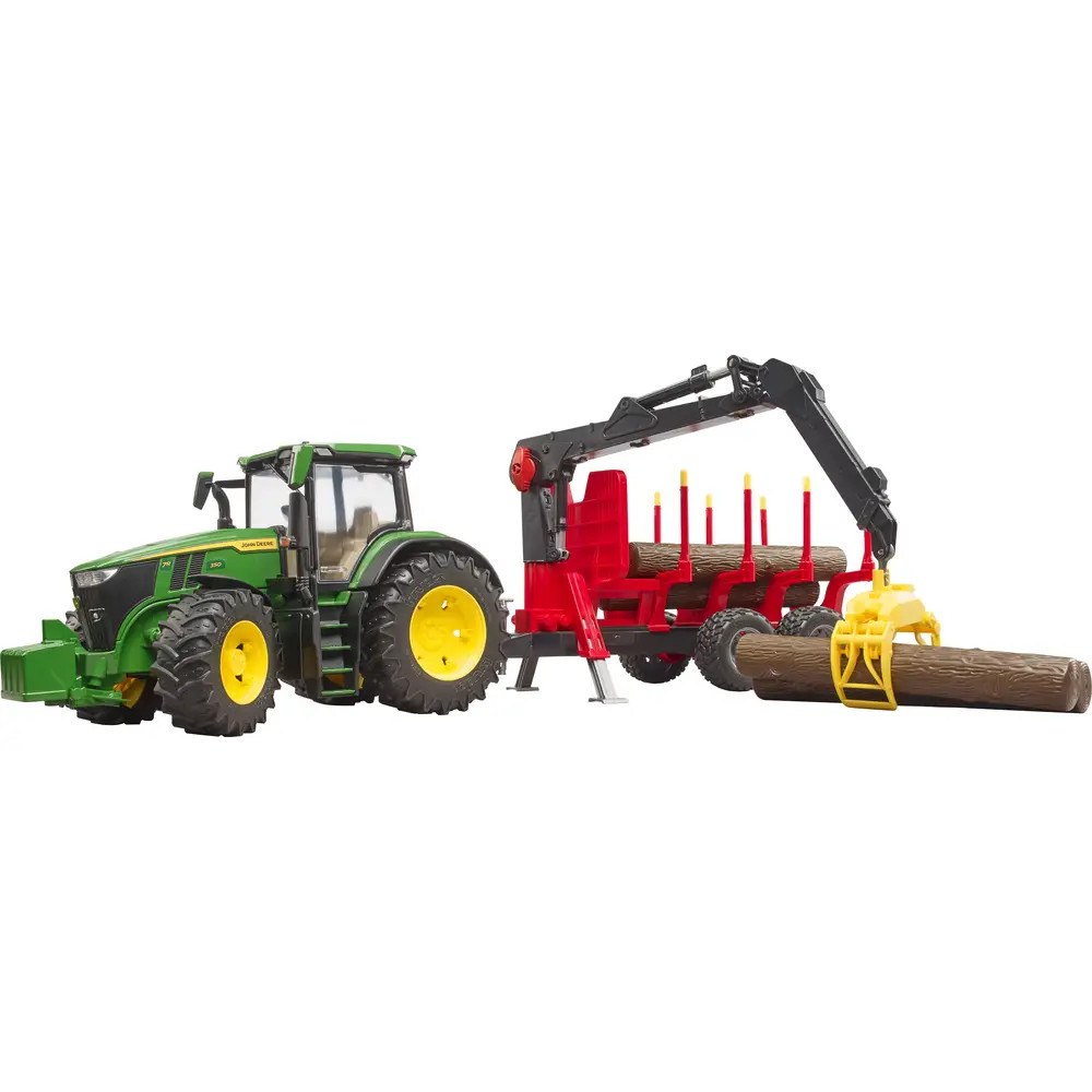 Bruder Grün Auto Spiele Mit Forstanhänger John Deere 7R 350 - Image 3