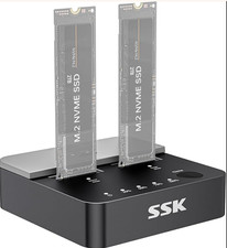 SSK NVMe SSD Cloner, M.2 Duplicator Dual BayTool-Free 20Gbps USB3.2 Gen 2X2 SSD