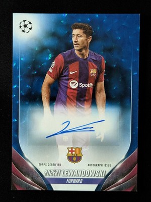 2023-24 Topps ROBERT LEWANDOWSKI 60/99 Auto Signatures Blue Icy Foilboard #A-RW