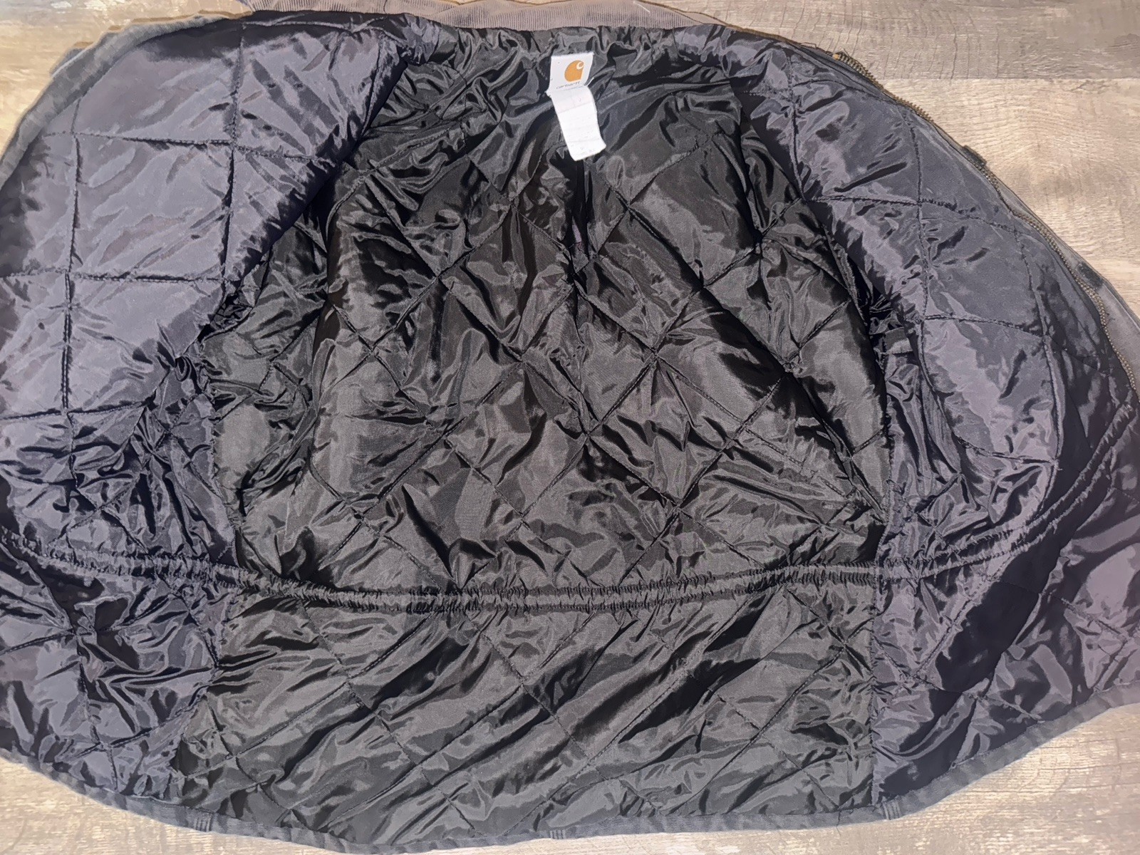 VTG Carhartt Arctic Jacket Duck Canvas Coat Corduroy Collar Mens Size 50 Black thumbnail 4