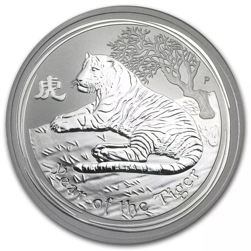 2010 Australia Lunar Year of the Tiger 1 oz .9999 Silver Coin w/ Perth Capsule