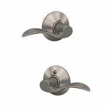 Schlage F10ACC619 Accent Passage Door Lever Set w/Round Trim, Satin Nickel