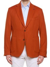 SARTORIA PARTENOPEA "Napoli" Orange Wool  Cashmere Unlined Jacket