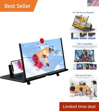 14" Screen Magnifier,3D HD Mobile Phone Magnifier Projector Screen Enlarger f...
