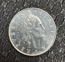 50 Lire large type 1975 Italy Coin KM# 95.1