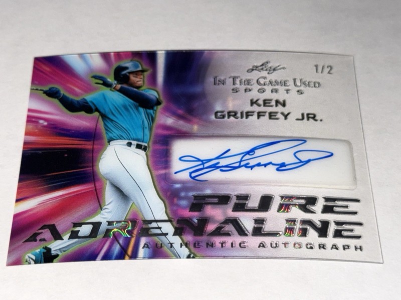 2025 Leaf Game Used Sports Pure Adrenaline Ken Griffey Jr. Auto SSP #d 1/2!!!