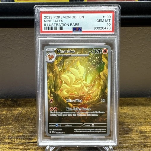Pokemon Ninetales 199/197 SV03 Obsidian Flames Illustration Rare 2023 PSA 10