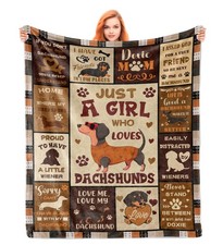 Dachshund Weiner Dog Themed Gift Throw Blanket 60x50 for Couch Sofa Women