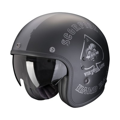 SCORPION Jethelm BELFAST EVO SPADE Mattschwarz Silber Gr: L ECE 22.06