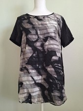 Mossimo Womens Small Sheer Mixed Media Tunic ...