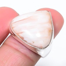 Scolecite Gemstone 925 Sterling Silver Handmade Jewelry Ring s.7.5 T91