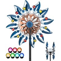 Windspinner Metall WindmüHle Solar 12 Zoll Retro Garten Terrasse Wetterfest