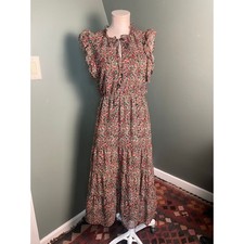 BB Dakota Steve Madden Flutter Sleeve Black Floral Maxi Dress. Size Small.